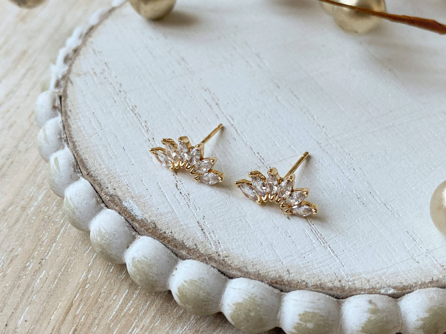 Elegant Winslet Studs with Marquez Shaped Cubic Zirconia