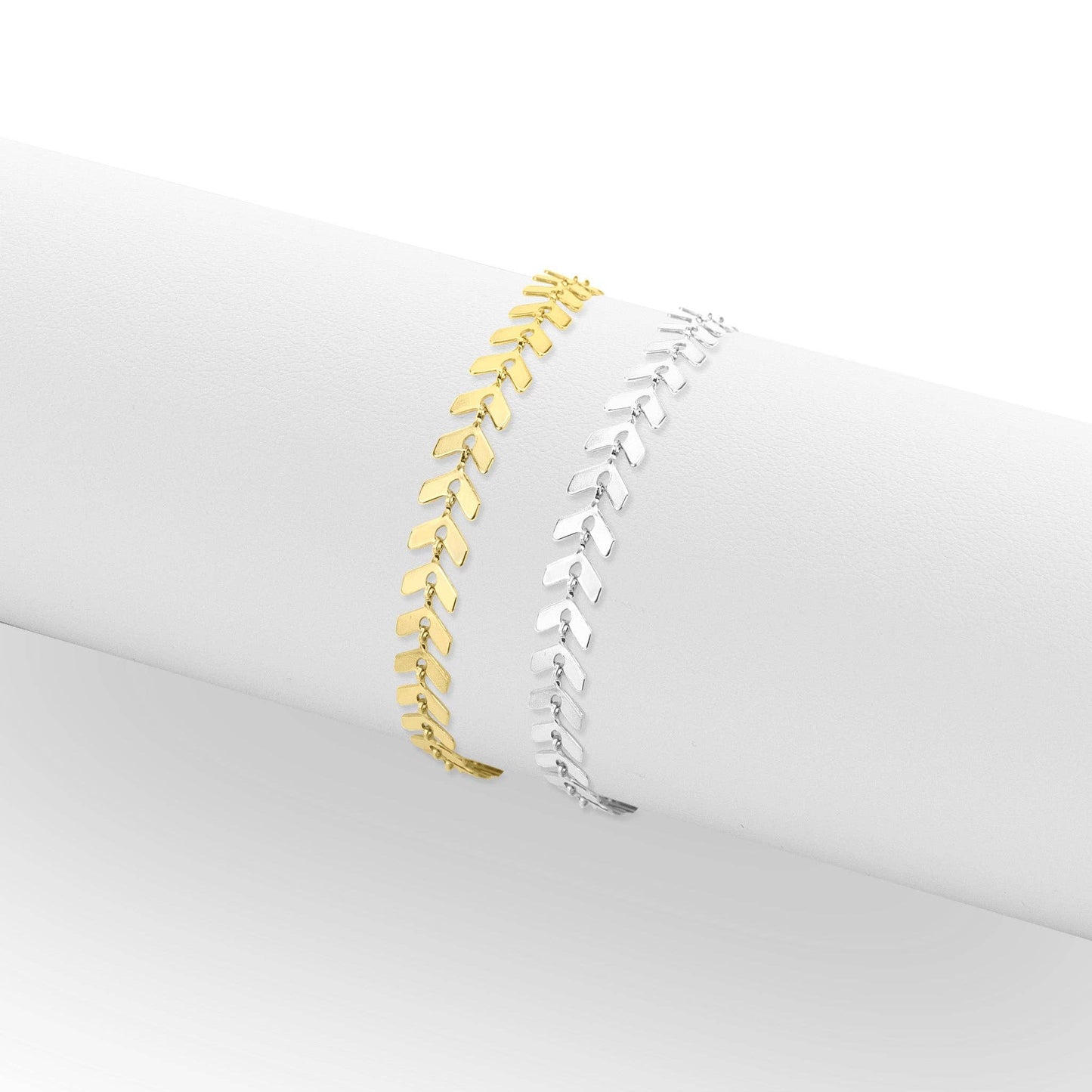 Stainless Steel Silver Chevron Chain Bracelet Sustainable Hypoallergenic