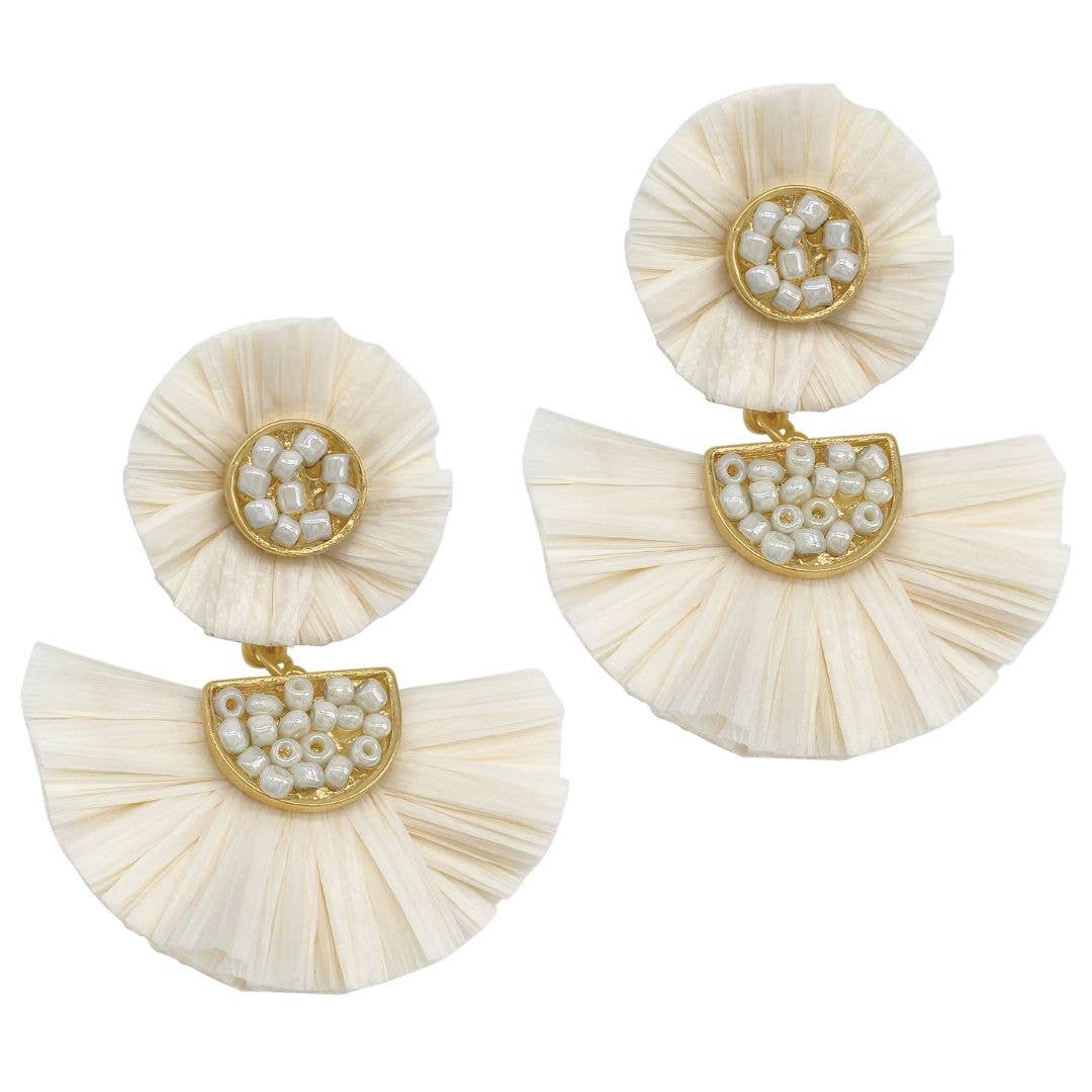 Mixed Media Drop Earrings Gold for Stylish Elegance