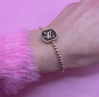 14K Gold Filled 4mm Beaded Louis Vuitton Bracelet: 6.5 Inch Elegance