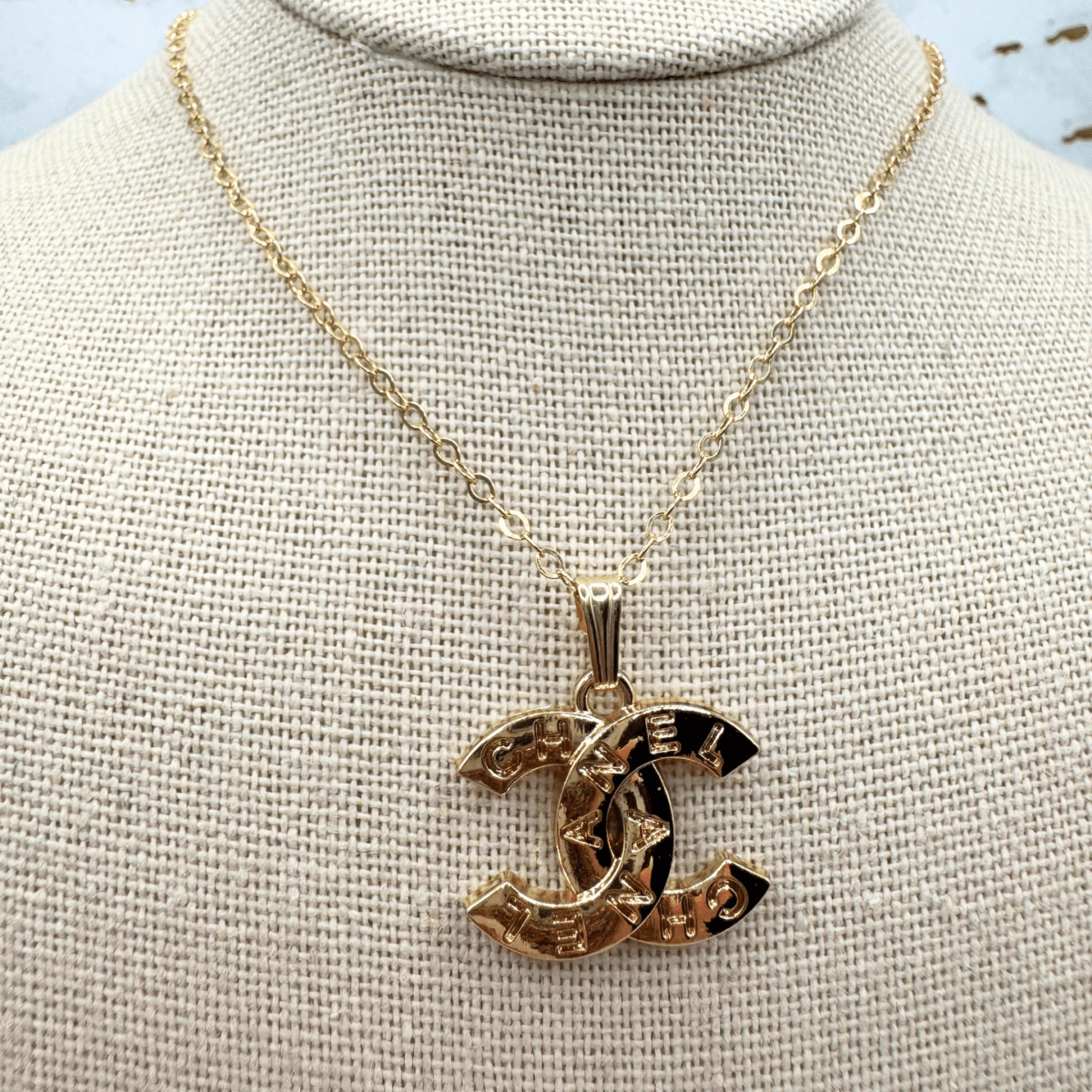 14k Gold Flat Cable CC Necklace