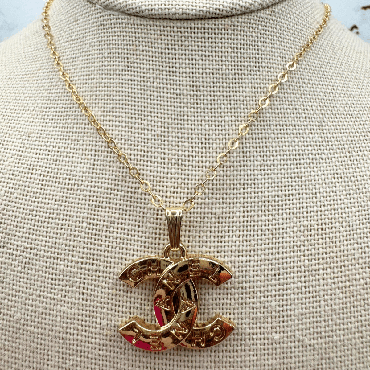 14k Gold Flat Cable CC Necklace