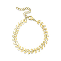 18K Gold Chevron Chain Bracelet for Modern Elegance