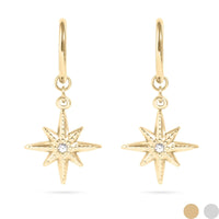 18K Gold Compass Charm Earrings for Adventurous Souls