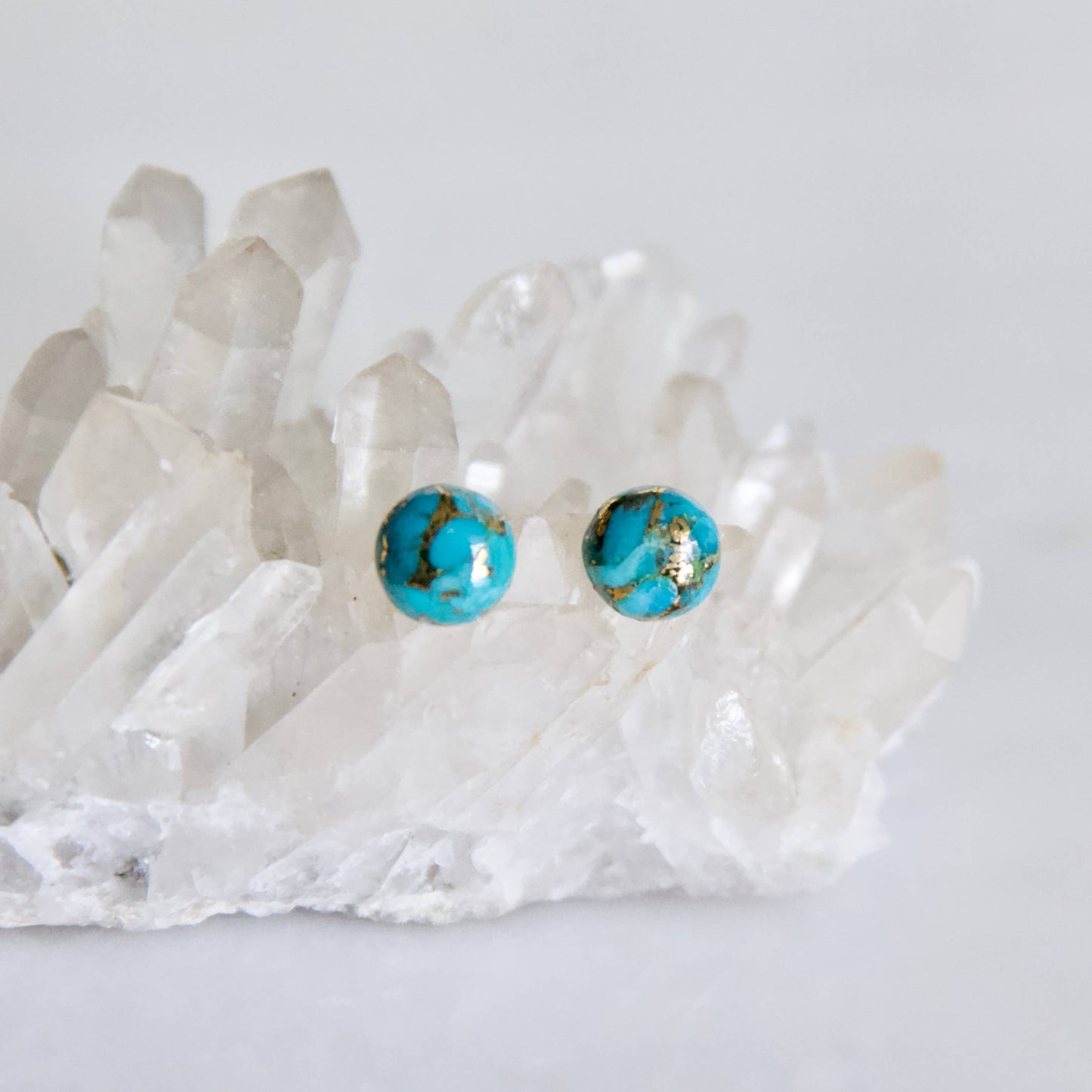 Sonoran Desert Copper Turquoise Stud Earrings for Women