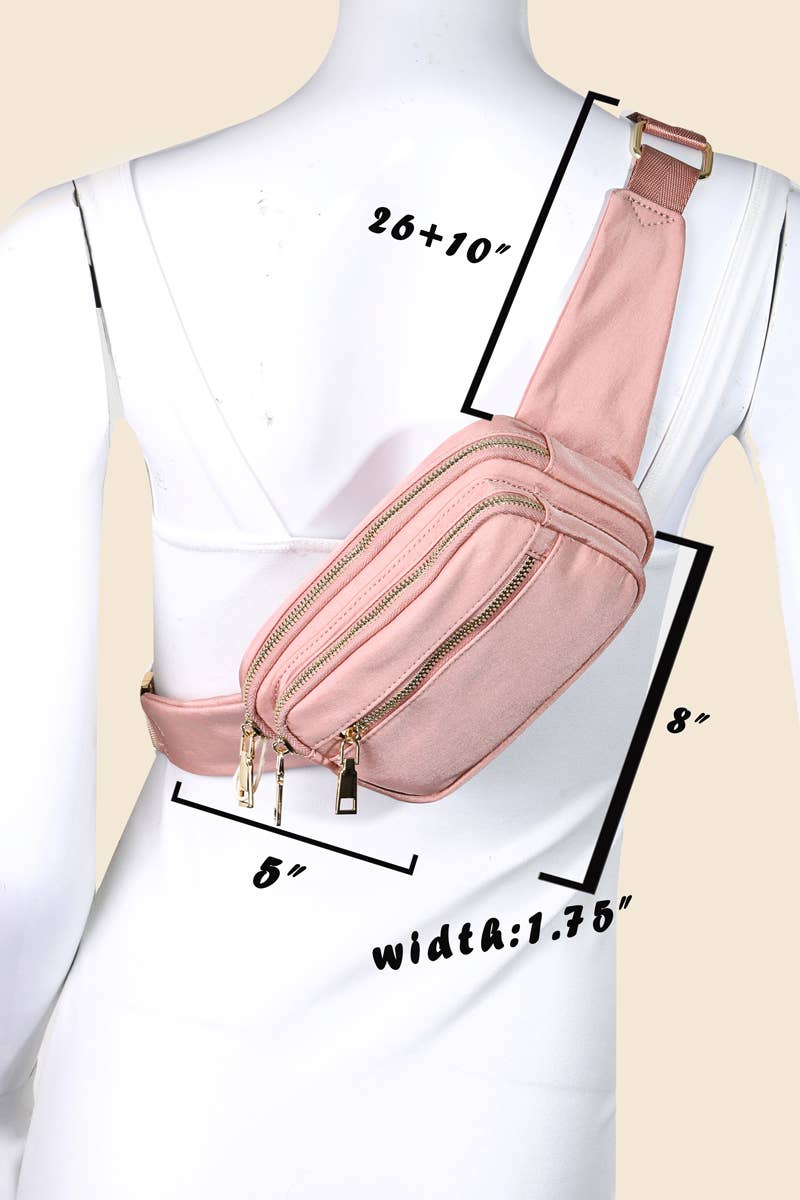 Stylish Triple Pocket Hip Bag for Convenient Storage