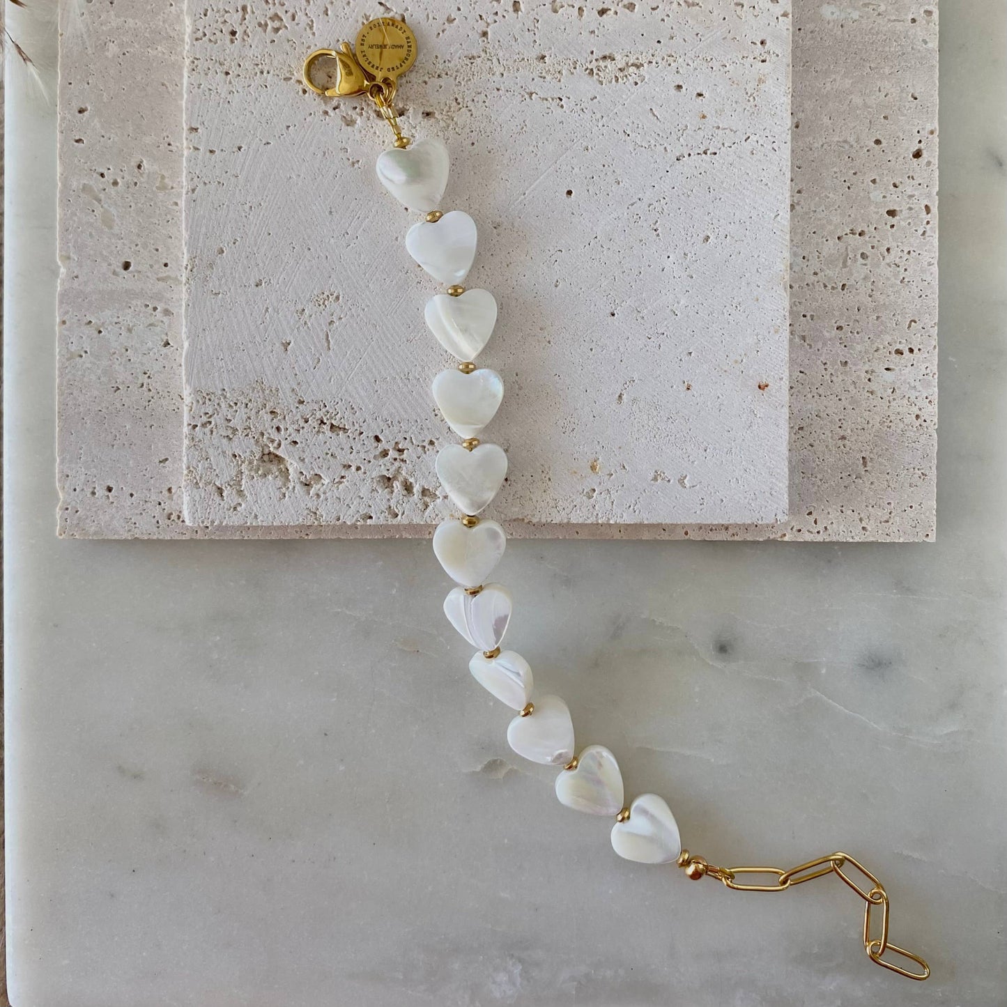 Harper Heart Shaped Pearl Shell Bracelet for Elegant Style