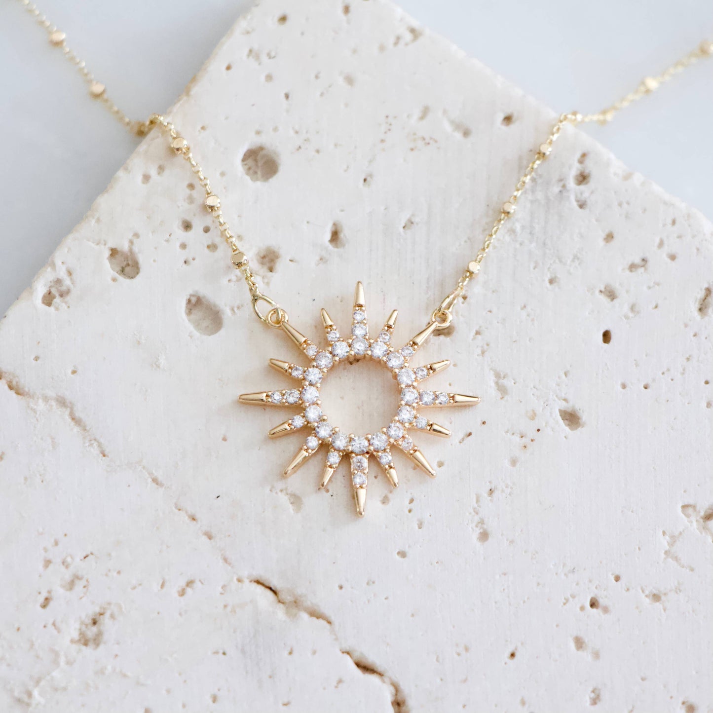 Here Comes the Sun CZ Necklace for Elegant Style