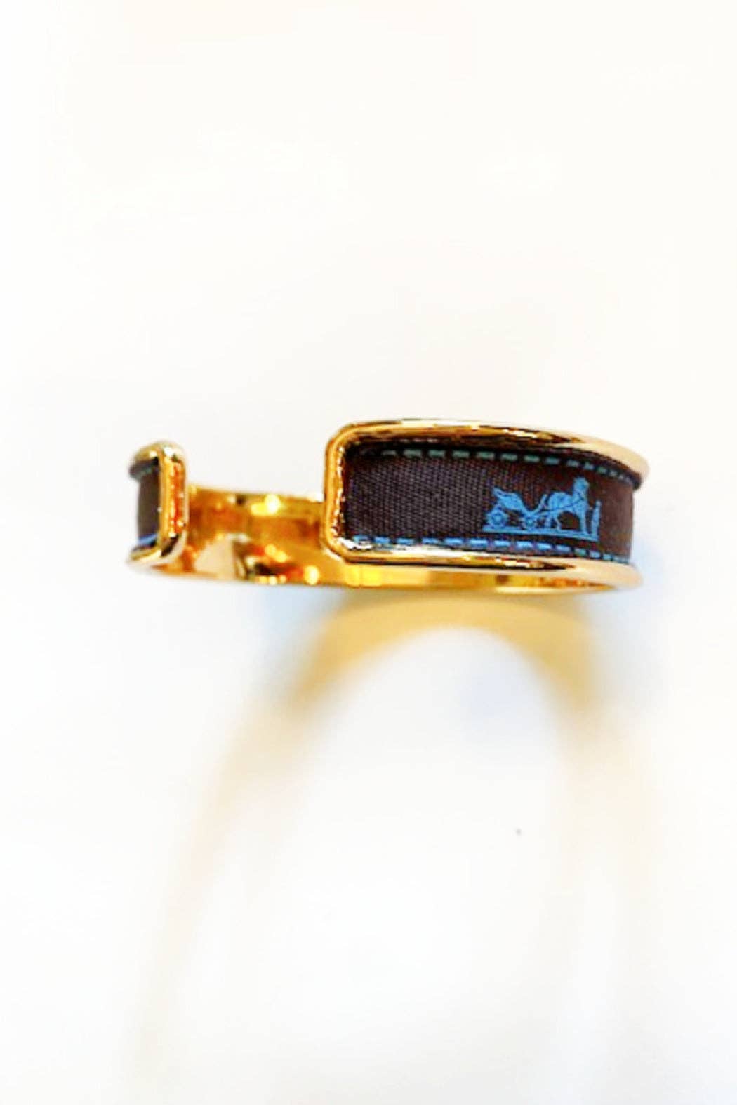 Upcycled Designer Cuff Bracelet With Hermes Accents