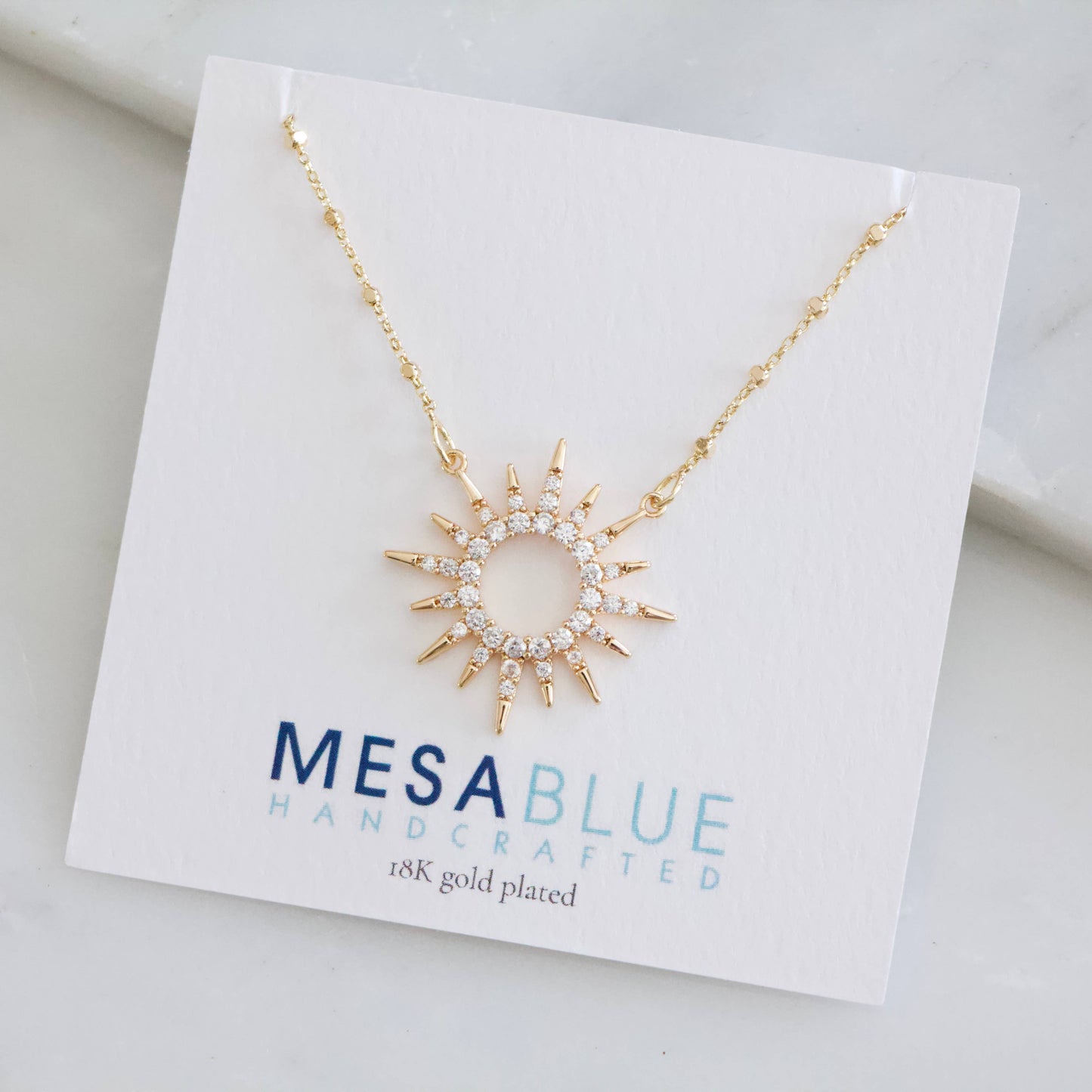 Here Comes the Sun CZ Necklace for Elegant Style