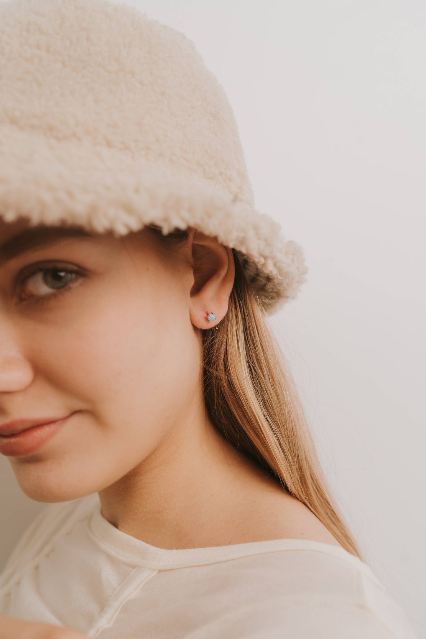 Fire Opal Huggie Earrings