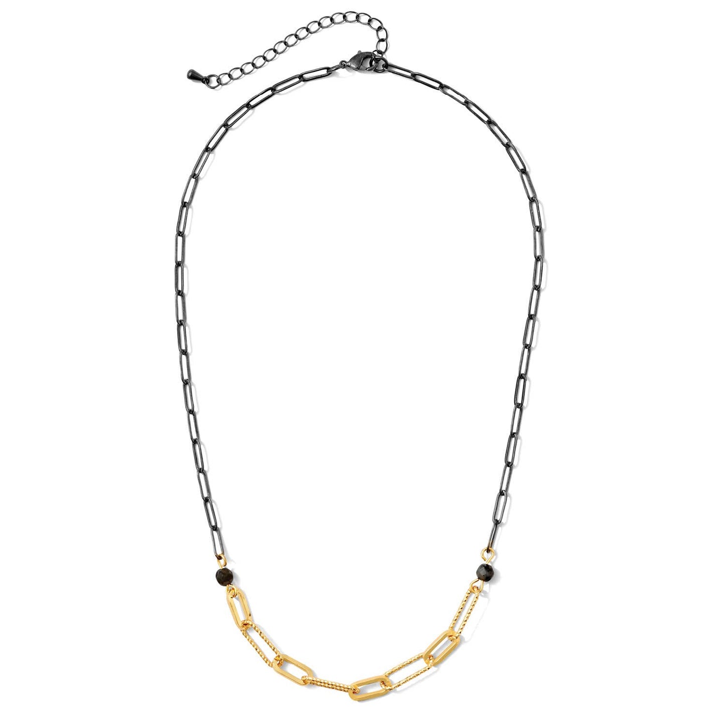 Shorty Two-Tone Necklace with Labradorite Accents