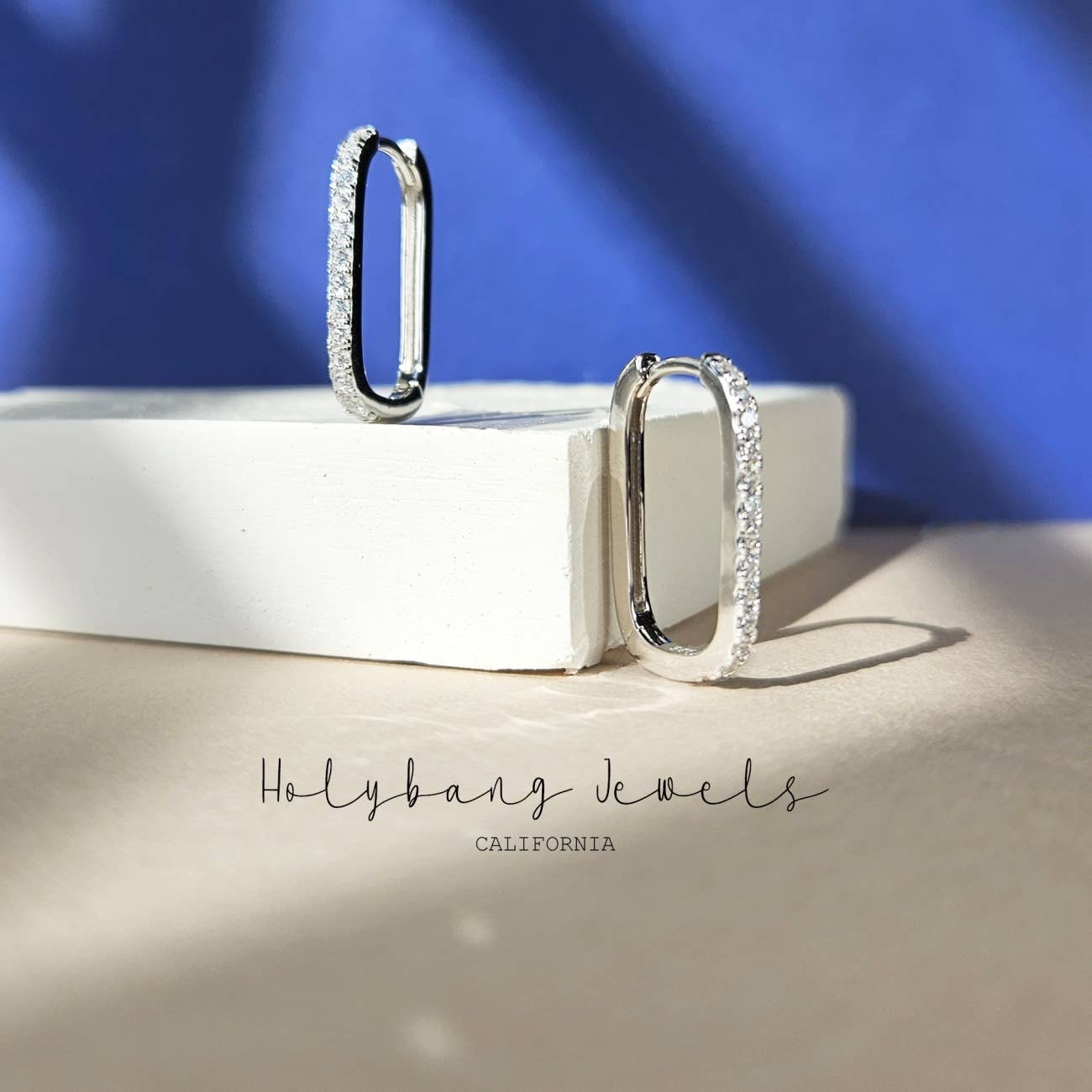 Double Take Crystal Rectangle Hoops Silver for Elegant Style