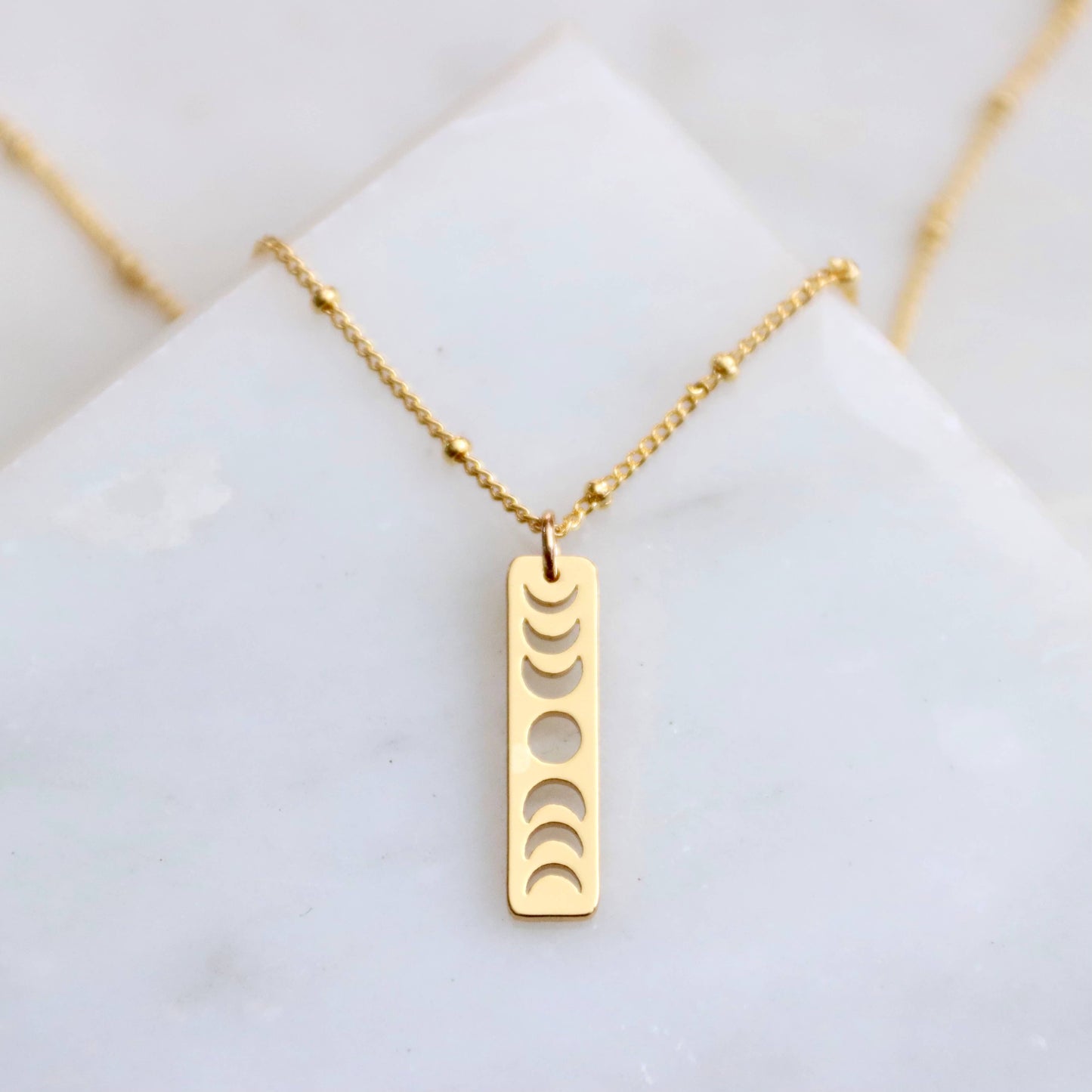Celestial Moon Phase Necklace in 18K Gold Plating