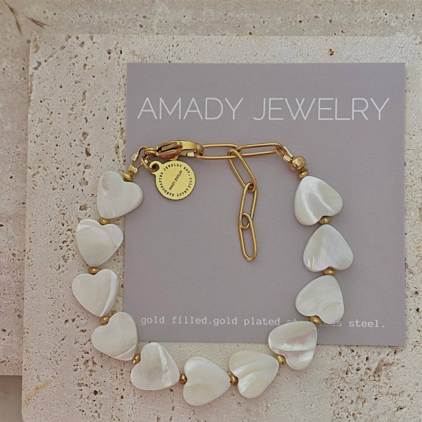 Harper Heart Shaped Pearl Shell Bracelet for Elegant Style