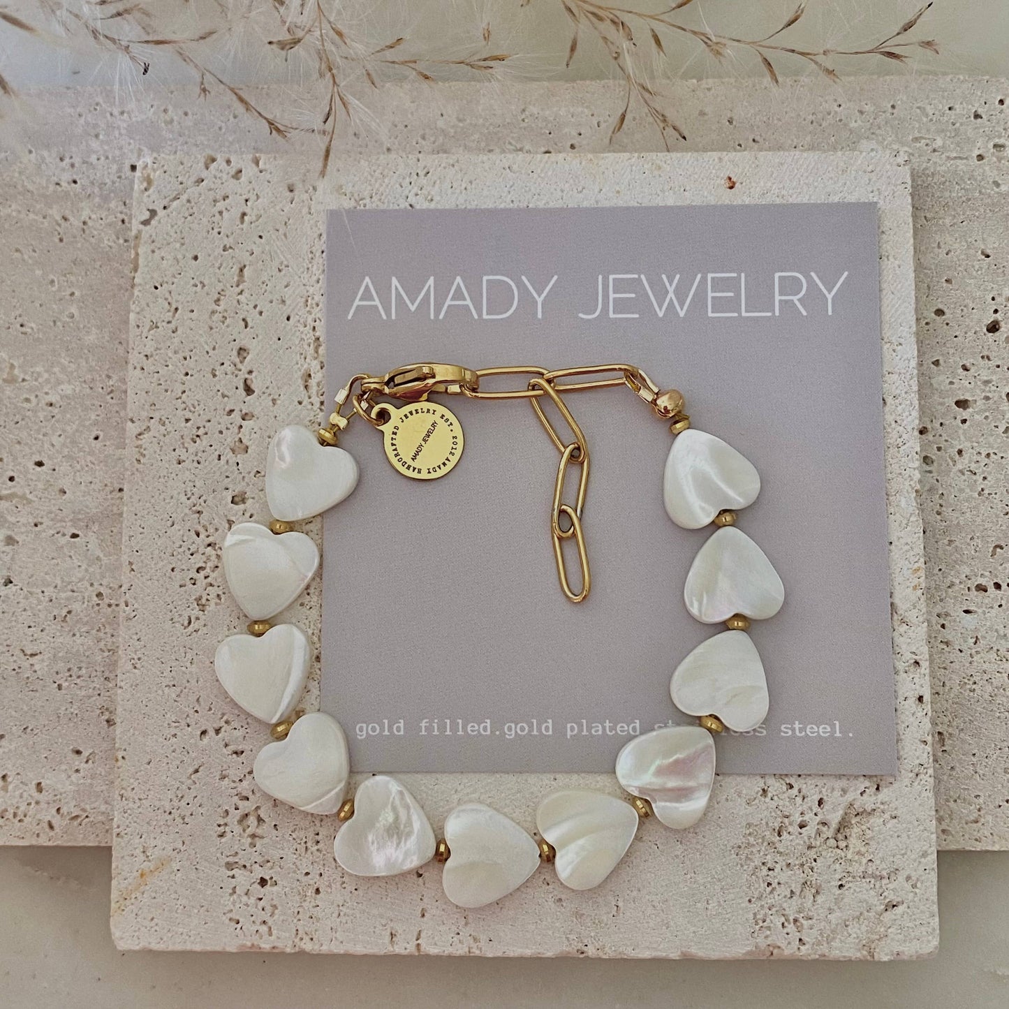 Harper Heart Shaped Pearl Shell Bracelet for Elegant Style
