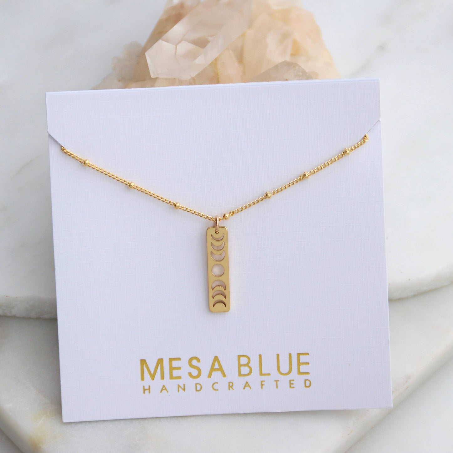 Celestial Moon Phase Necklace in 18K Gold Plating