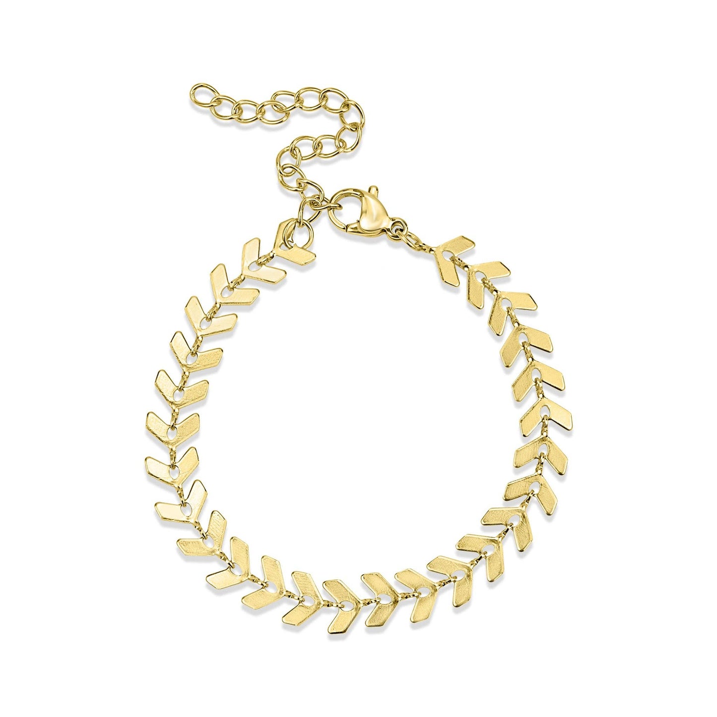 Stainless Steel Silver Chevron Chain Bracelet Sustainable Hypoallergenic