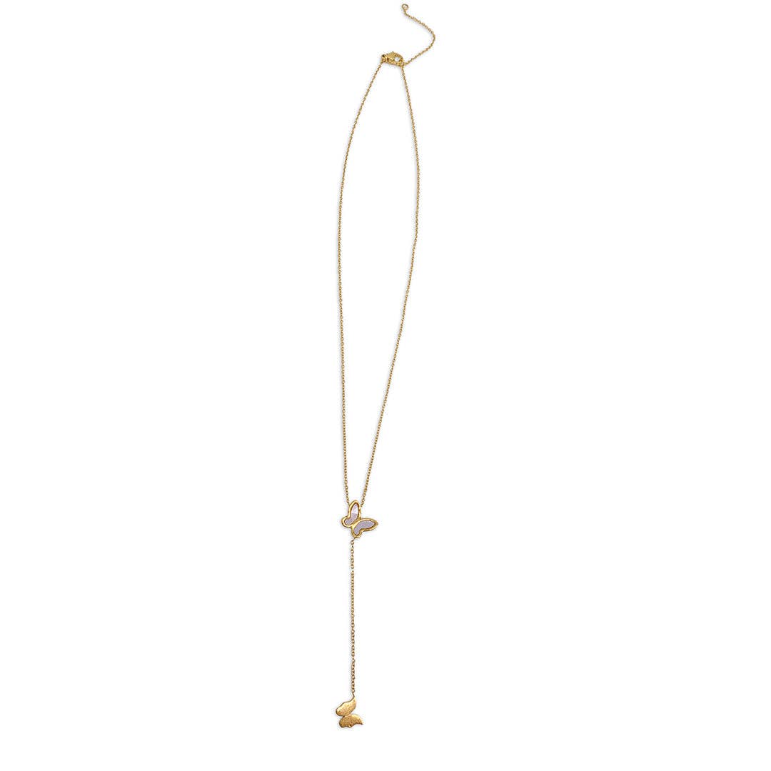 Katie Butterfly Lariat Necklace in 14k Gold Vermeil