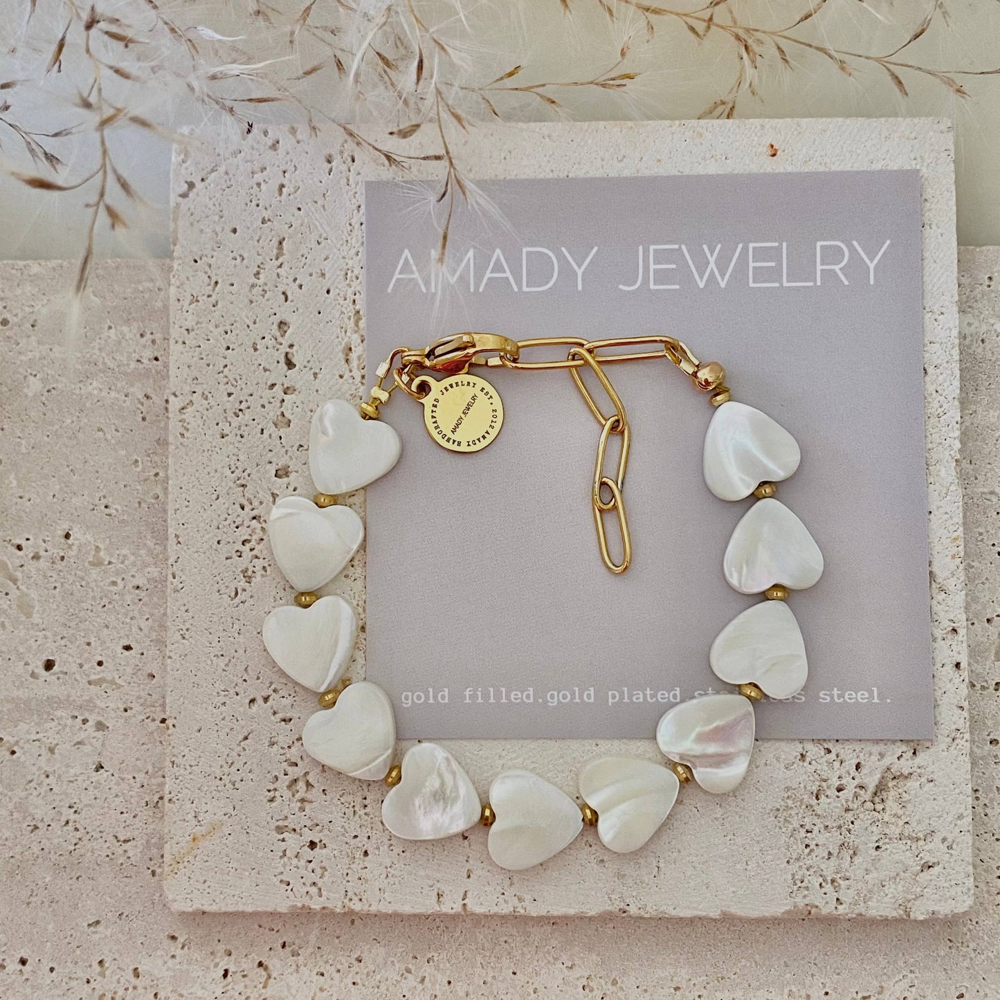 Harper Heart Shaped Pearl Shell Bracelet for Elegant Style