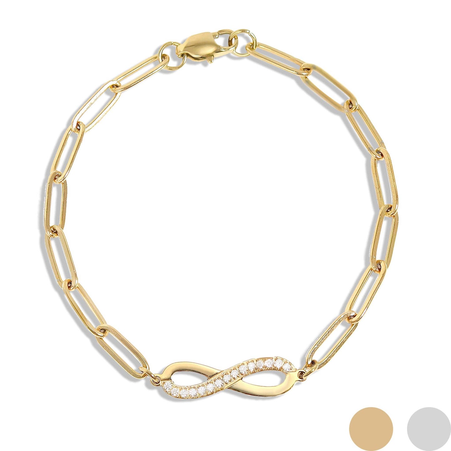 Waterproof 18K Gold Infinity Stainless Steel Bracelet for All