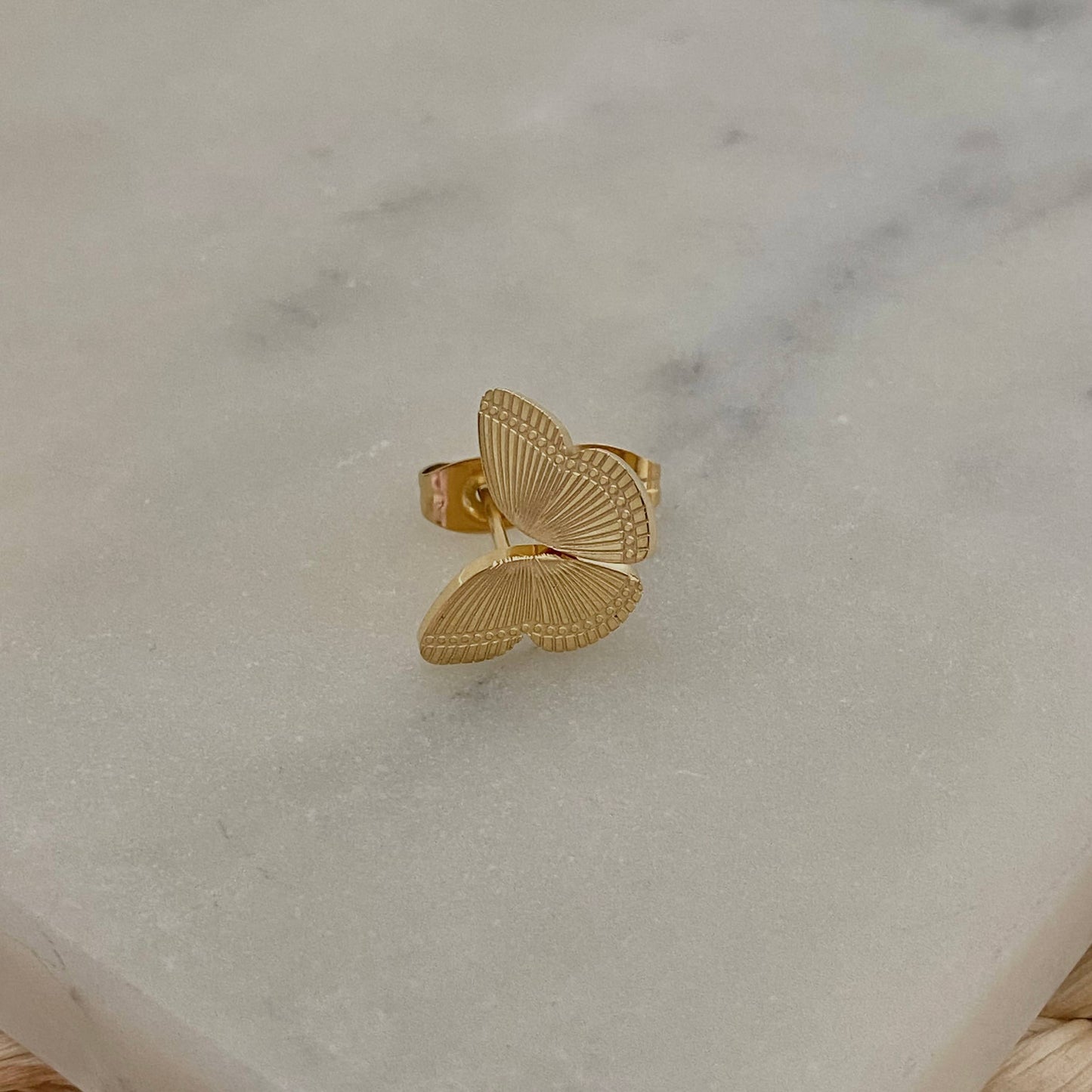 Take Flight Butterfly Wings 18k Gold Stud Earrings Set