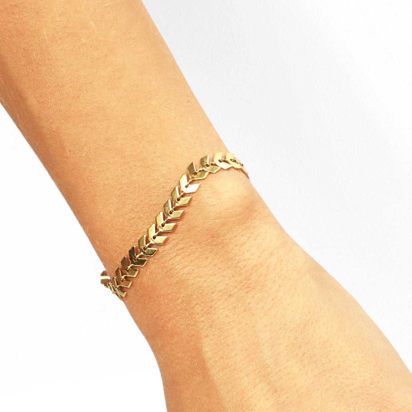 Stainless Steel Silver Chevron Chain Bracelet Sustainable Hypoallergenic