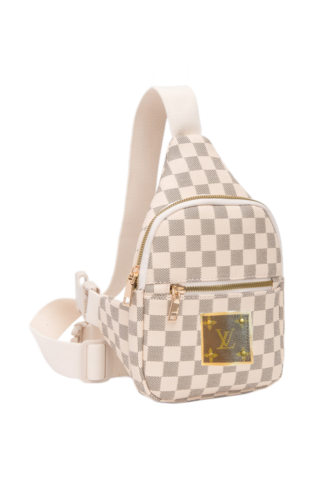 Eco-Friendly Louis Vuitton Checkered Sling Bag Upcycled Patch
