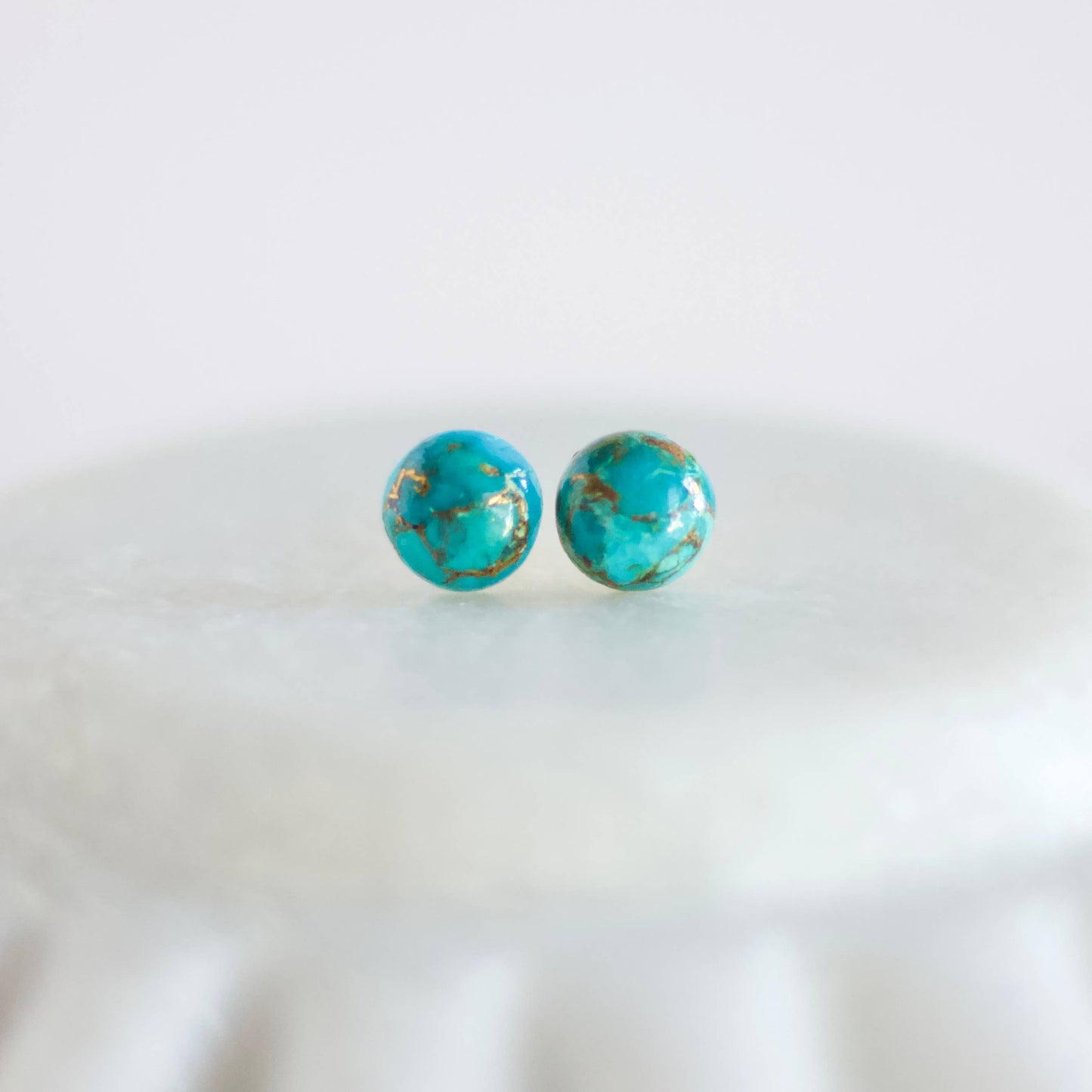 Sonoran Desert Copper Turquoise Stud Earrings for Women