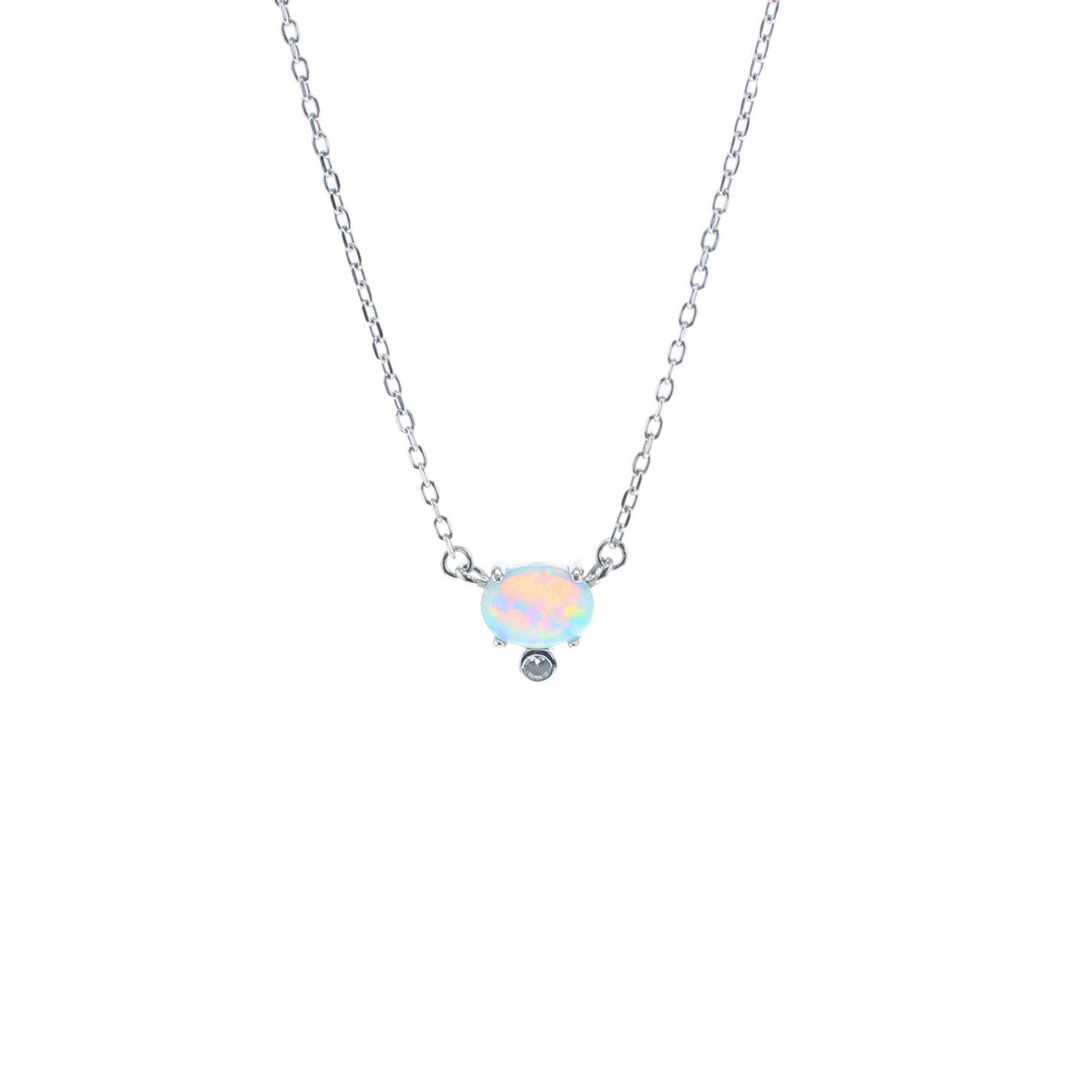 Elegant Gold Plated Opal Necklace with Adjustable Chain