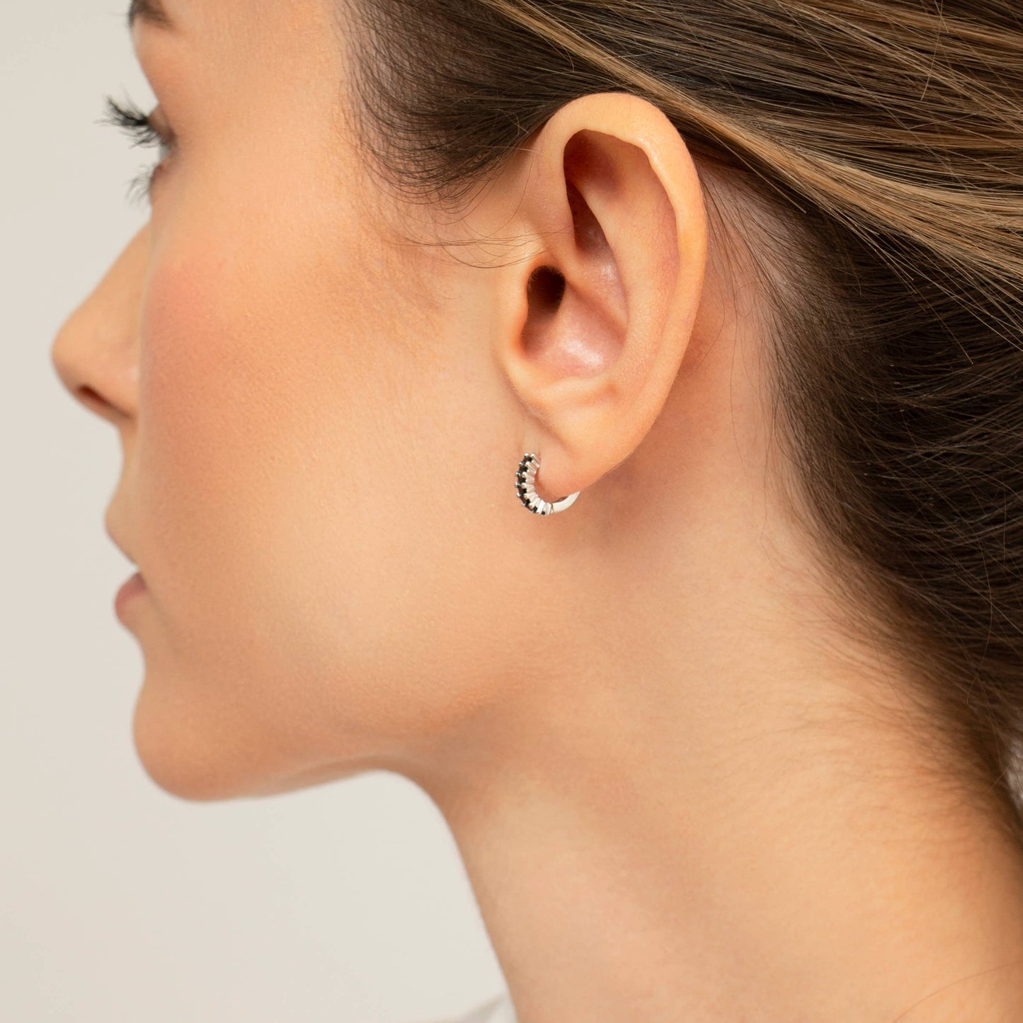 Back in Black Baguette Huggie Earrings for Elegant Style