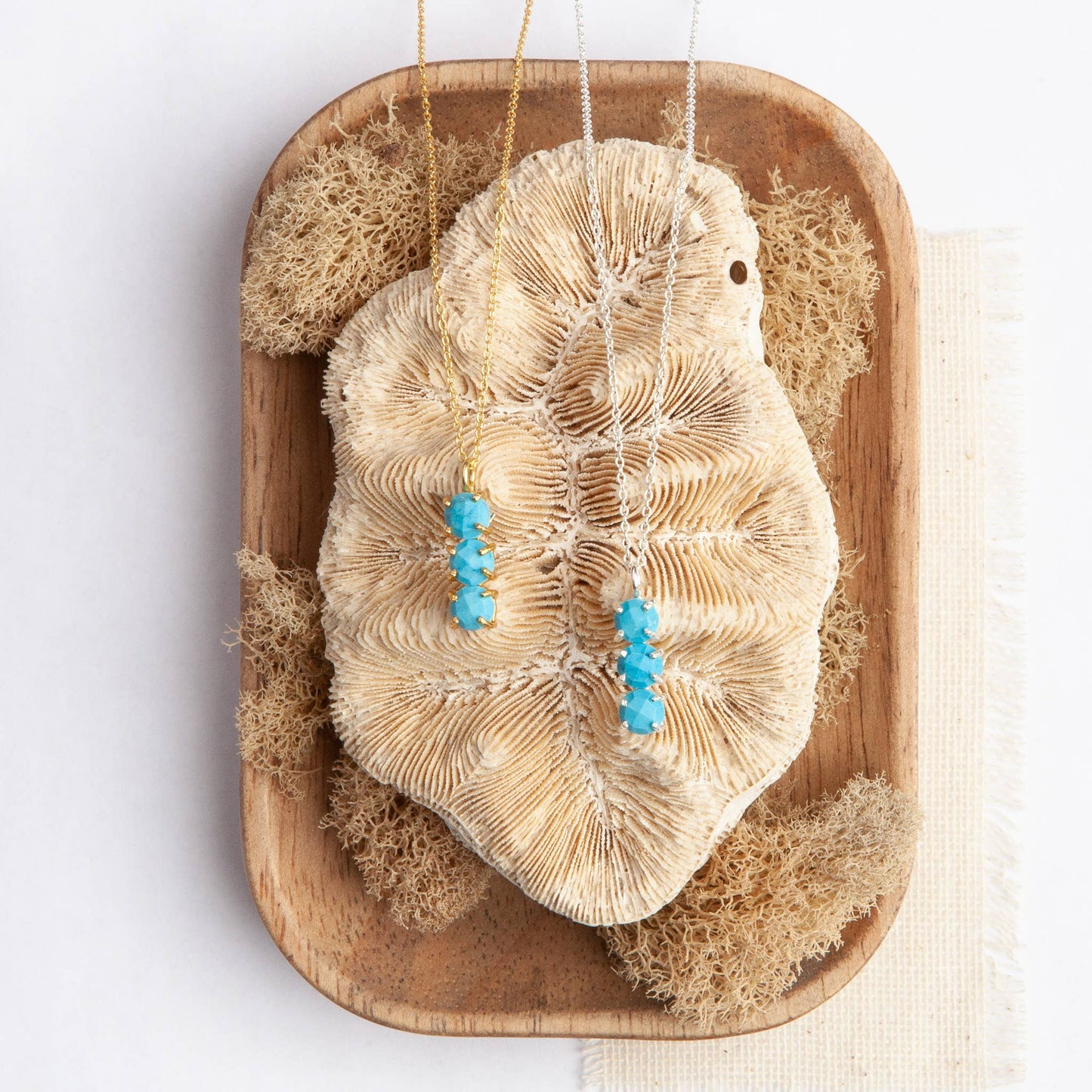 Reef Necklace: Sterling Silver with Turquoise Stones