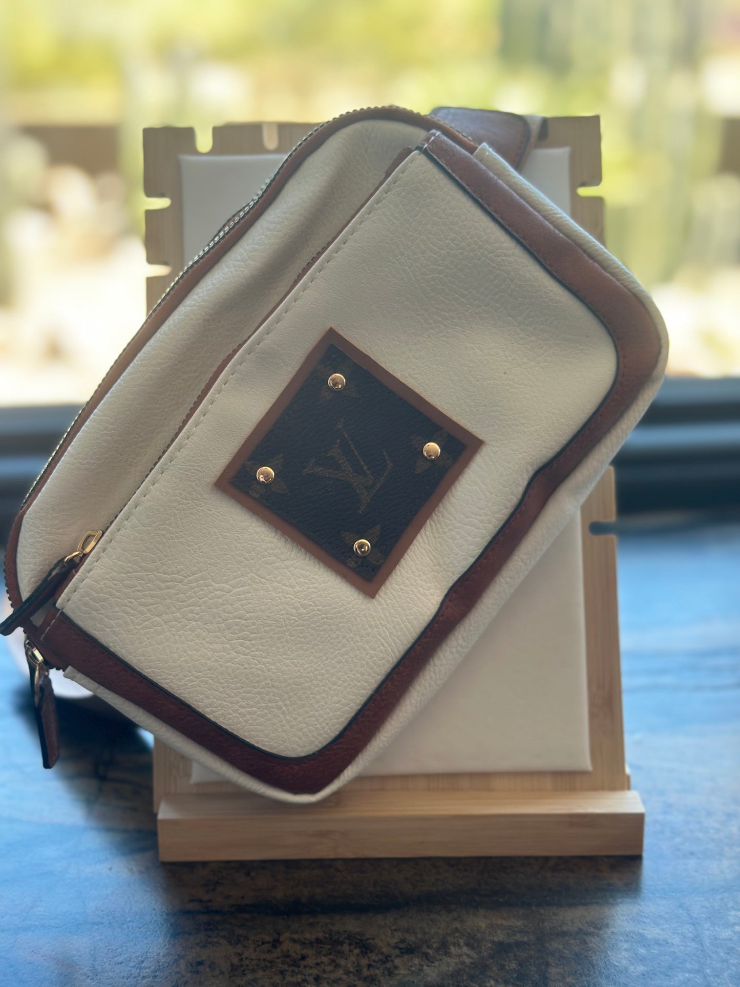 Upcycled LV Sling 2 Tone Belt Bag for Stylish Sustainability