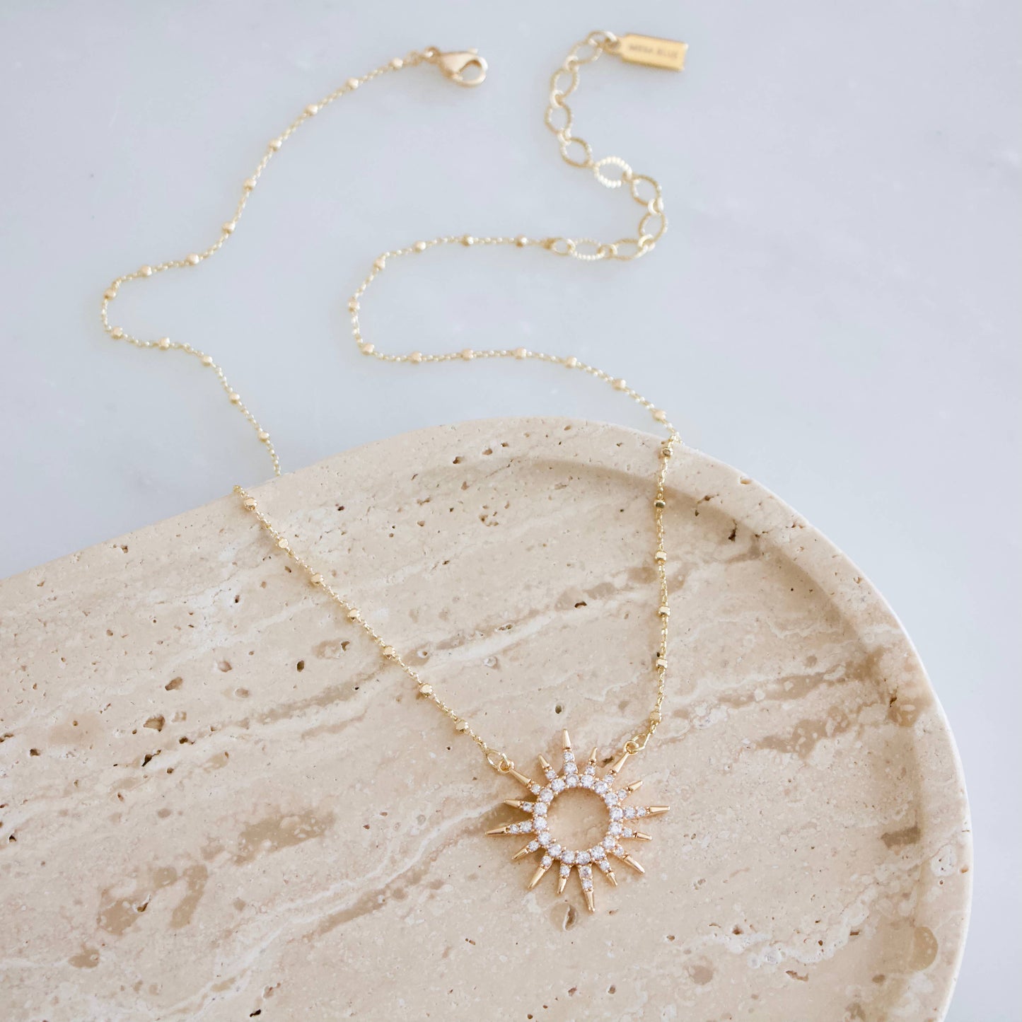 Here Comes the Sun CZ Necklace for Elegant Style