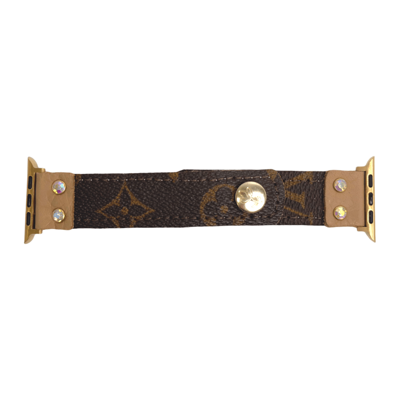 Apple Watch Band In Leather | Upcycled LV: Black