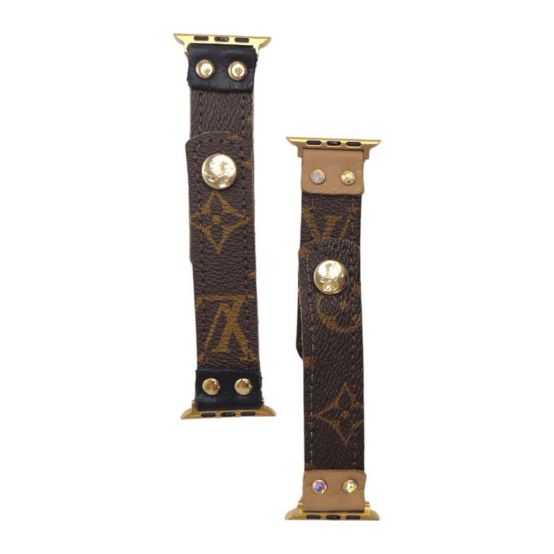 Apple Watch Band In Leather | Upcycled LV: Black