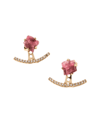 Audrey Pink Tourmaline Ear Jacket Elegant Earring Set