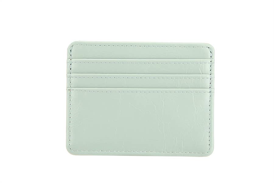 Faux Leather Ladies Card Holder in Elegant Green Color