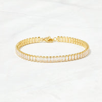 Baguette Tennis Bracelet: 6.5" + 0.5" Ext. / Gold
