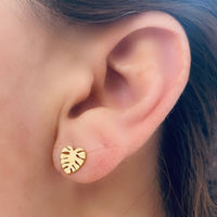 Beachside Monstera Leaf Stud Earrings for Tropical Style