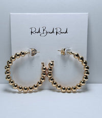 Beaded hoop earrings 18k gold filled thick hoop earrings
