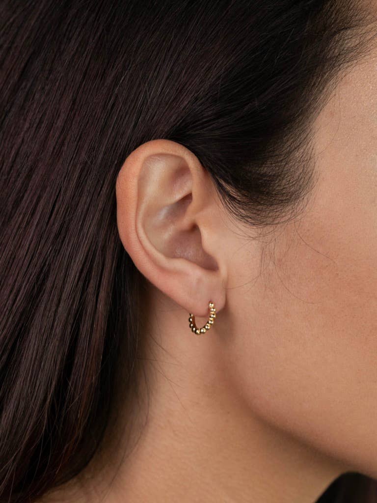 Bobbi Ball Hoop - Small - Gold Earrings for Everyday Elegance