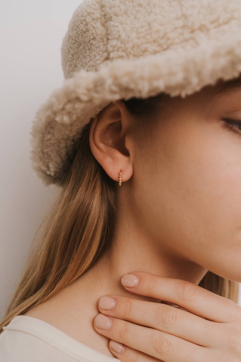 Bobbi Ball Hoop - Small - Gold Earrings for Everyday Elegance