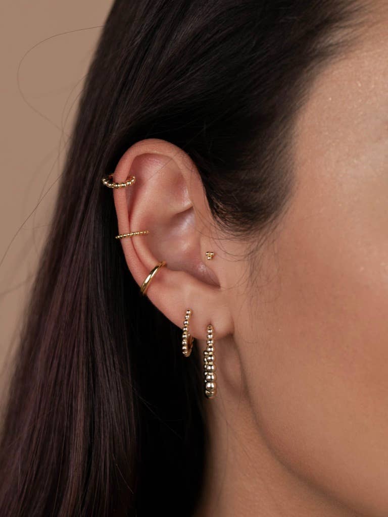 Bobbi Ball Hoop - Small - Gold Earrings for Everyday Elegance