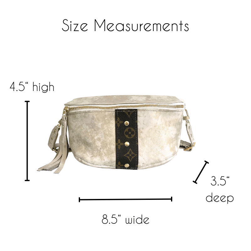 Britt Belt Bag In Stone Leather | Upcycled LV