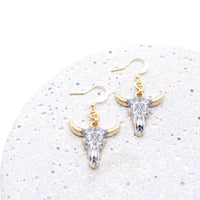 By The Horns Blue Dangle Earrings for Elegant Style