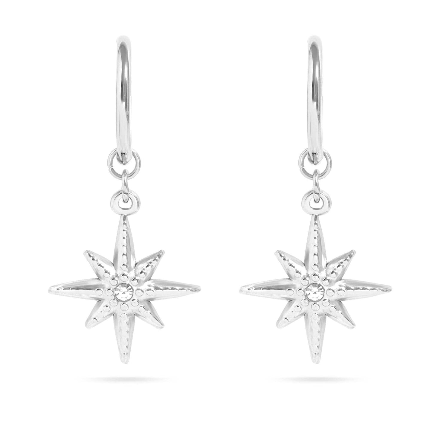 18K Gold Compass Charm Earrings for Adventurous Souls