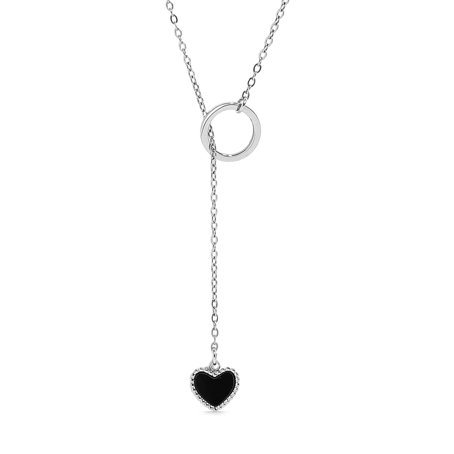 Elegant 18K Gold Heart Lariat Necklace for Women