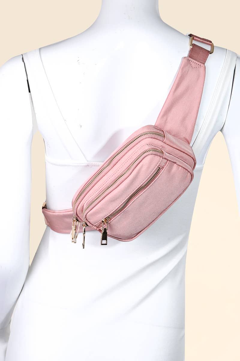 Stylish Triple Pocket Hip Bag for Convenient Storage