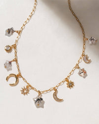 Celestial Tourmalinated Quartz Charm Necklace for Elegance